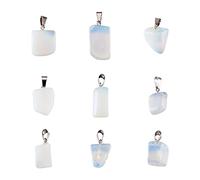 Beadthoven Pendentifs en pierre précieuse naturelle irrégulière, pierre de guérison, chakra, Reiki, pépite de pierre précieuse polie, pour la fabrication de bijoux, Métal et acier inoxydable, Pierre