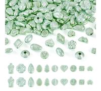 Beadthoven Perles acryliques nacrées opaques de formes mixtes pour la fabrication de bijoux, bracelets, boucles d'oreilles, vert d'eau foncé, 100 g