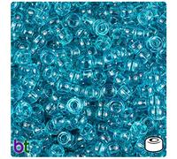 BeadTin Lot de 1 000 mini perles poney bleu sarcelle transparent 6,5 mm