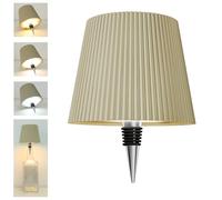 Beaeet lampe bouteille LED Beige chiaro, rechargeable USB-C, sans fil, IP54, 3 températures réglables, pour bouteille en verre, table, balcon, terrasse, camping, fête