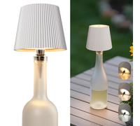 Beaeet Lampe Bouteille LED Blanche Sans Fil Tactile, 3 Couleurs Lumière Réglable, Rechargeable USB-C, Portable Décorative pour Bouteille Vin Bière, Chambre Terrasse Camping, Cadeau Parfait