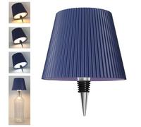 Beaeet lampe bouteille LED bleue, rechargeable USB-C, sans fil, IP54, 3 températures réglables, pour bouteille en verre, table, balcon, terrasse, camping, fête