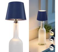Beaeet Lampe Bouteille LED Bleue Sans Fil Tactile, 3 Couleurs Lumière Réglable, Rechargeable USB-C, Portable Décorative pour Bouteille Vin Bière, Chambre Terrasse Camping, Cadeau Parfait