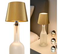 Beaeet Lampe Bouteille LED Dorée Sans Fil Tactile, 3 Couleurs Lumière Réglable, Rechargeable USB-C, Portable Décorative pour Bouteille Vin Bière, Chambre Terrasse Camping, Cadeau Parfait