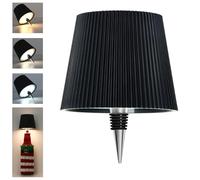 Beaeet Lampe Bouteille LED Noire, Rechargeable USB-C, sans Fil, IP54, 3 températures réglables, pour Bouteille en Verre, Table, Balcon, terrasse, Camping, fête