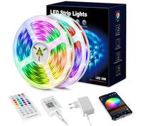 Beaeet Ruban LED 20m, Bande LED 5050 RGB pour LED Chambre, avec Télécommande 40 Touches et Contrôle via APP Bluetooth, Idéal pour Noël, Mariage, Fête et Chambre (10m*2)