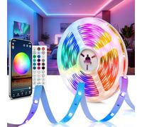 Beaeet Ruban LED 24V 15m 5050 RGB pour Chambre, Plafond et Mur, Bande Lumineuse d’Ambiance avec Télécommande 40 Touches & App Bluetooth, Décoration Lit, Meuble, Gaming, Fête et Noël(1×15m)