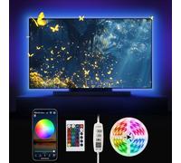 Beaeet Ruban LED 3M USB, Contrôle via Télécommande et App Bluetooth, Éclairage Ambiance RGB Réactif au Son, Bande Lumineuse pour TV, Chambre, Gaming, Fête, Déco Noël (30 LED/m)