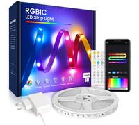Beaeet Ruban LED 5m, Bande LED 5050 RGBIC pour LED Chambre, avec Télécommande 40 Touches et Contrôle via APP Bluetooth, Idéal pour Noël, Mariage, Fête et Chambre (5m*1)