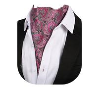 Beaface Cravate Ascot pour homme - Motif cachemire floral - Jacquard tissé - Mariage d'affaires - Fête décontractée, rose/violet, taille unique