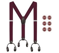 'Beaface Men's Braces Button End, Button Braces for Men Trousers Heavy Duty, Men Braces for Trousers with Buttons 1.4'' Wide Adjustable Elastic Y Shape'