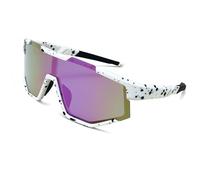 Beafaeur Lunettes Cyclisme Légères Ado Lunettes Soleil Polarisées pour Sport, Cyclisme,Tennis, Rugby, Course à Pied, Sports Plein Air, Protction UV400, pour Enfant garçon/fille de 5 à 16 Ans (Blanc)