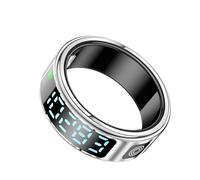 Beafon, Felixx SR21D Bague intelligente avec écran LED, bouton tactile, reconnaissance des gestes pour applications, argent, taille 12 (67,2 mm), suivi de fitness, fréquence cardiaque, oxygène dans le