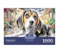 Beagle 1000 Pièces Jeu De Puzzle À Assembler Soi-même Portrait Beagle Énigme De Compétence Logique pour Activité Fuzzle Après L'école pour Les Amateurs D'énigmes 38x26cm/1000pcs