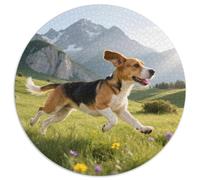 Beagle 1000 Pièces Puzzle Animal de Compagnie Chien Puzzle Circulaire pour Adultes Et Enfants Classiques Cadeaux Qualité Supérieure 1000pcs (67.5x67.5cm)