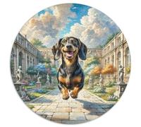 Beagle 1000 Pièces Puzzle Circulaire Chien de Compagnie Puzzles Classiques Puzzle Rond Créatif Difficile Impossiblepour Adultes Décoration pour Enfants Cadeau 1000pcs (67.5x67.5cm)