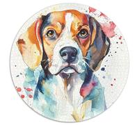 Beagle 1000 Pièces Puzzle Circulaire Classiques Familial Pression Réduite Cadeau Unique pour Adultes Et Enfants 1000pcs (67.5x67.5cm)