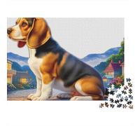 Beagle 1000 Pièces Puzzle Unique Belle Décoration Familiale Beagle en Retour dans Le Village Puzzles Jouets De Difficiles pour Adultes 70x50cm/1000pcs