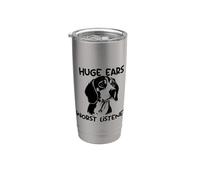 Beagle aux oreilles énormes, le pire auditeur Gobelet isotherme en acier inoxydable double paroi