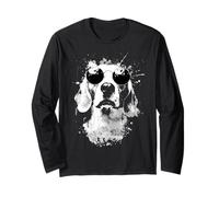 Beagle avec Lunettes de Soleil Motif Chien Blanc Manche Longue