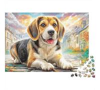 Beagle Beach Jigsaw Puzzles for Adults 1000 PiècesGarden Beagle Puzzles for Adults, Family Puzzle Game Birthday Gifts.Challenge High Difficulty Charming Streets Scene Défi Colourful Recycle