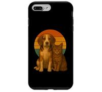 Beagle Cat Rétro Coucher de Soleil Pet Best Friends Coque pour iPhone 7 Plus/8 Plus