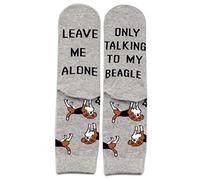 Beagle Chaussettes pour amoureux des chiens avec inscription « Leave Me Alone Only Talking To My Beagle Today », gris, bag