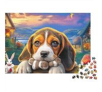 Beagle Coffret Puzzle 1000 Pièces Papier Écologique dans Le Champ d'automne pour Seniors Passionnés, Puzzle Anti-Stress, Amusement De Voyage, Choix Cadeau De Noël Populaire 70x50cm/1000pcs