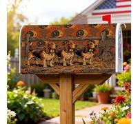 Beagle Couvertures magnétiques de boîte aux lettres rustique, clôture artistique sans soleil, décoration de boîte aux lettres pour porte d'entrée, 45,7 x 53,3 cm