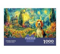 Beagle dans Une Nuit Étoilée Puzzle 1000 Pièces pour Soirée,Activité Ludique Entre Amis,Puzzle en Carton Recyclé,Cadeau Groupe 70x50cm/1000pcs