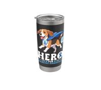 Beagle Dog Hero Ruban bleu pour sensibilisation au diabète Gobelet isotherme en acier inoxydable double paroi