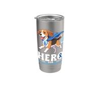 Beagle Dog Hero Ruban bleu pour sensibilisation au diabète Gobelet isotherme en acier inoxydable double paroi