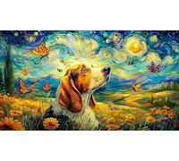 Beagle-Dog-in-Field-with-Butterflies Papier recyclé Puzzle 1000 pièces Idée Cadeau Parfaite Jeux éducatifs pour Femmes et Hommes Beau Puzzle de décoration 70x50/1000 pièces