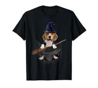 Beagle Dog in The Pocket Witch Hat Halloween T-Shirt Graphique avec Valeur, Homme, Noir, M