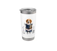 Beagle drôle lecture amoureux des chiens humour chien maman Gobelet isotherme en acier inoxydable double paroi