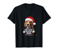 Beagle Drôle Photo Judiciaire Voleur de Biscuits Noël T-Shirt Graphique avec Valeur