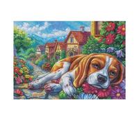 Beagle en Course sur Le Champ 300 Pieces Casse-tête Expert Confirmé en Carton Haute Densité Épais Très Difficile Anti-Stress Loisir Créatif Cadeau Fête des Pères Premium 300 PCS