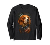 Beagle Fier Drapeau Américain Chien Patriotique Manche Longue