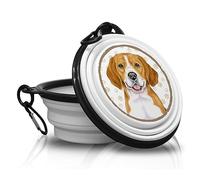 Beagle - Gamelle Pliable et Portable en Silicone avec Mousqueton pour promenades et randonnées avec Vos Amis à Quatre Pattes. Pratique, légère et Surtout Pratique.