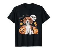 Beagle Halloween Chien Mignon avec citrouilles et Chauves-Souris T-Shirt Graphique avec Valeur