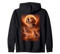 Beagle Howling At Moon Chien Mystique Vintage drôle Sweat à Capuche