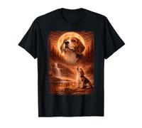Beagle Howling At Moon Chien Mystique Vintage drôle T-Shirt