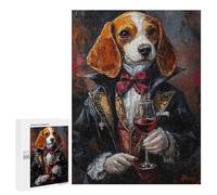 Beagle in Tuxedo with Wine Glass Puzzle 1000 Pièces Educa Jouet en Bois Cadeau Unique Décoration Intérieure Jeu Éducatif Challenge Toy Adultes Et Enfants À Partir De 14 Ans 500 PCS