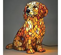 Beagle Lamp, Retro Stained Resin Tabletop Night Light, Dog Series Art Night Light, Dog Lamp Stained Glass, 3D Cute Pet LED Table Lamps, Gift for Lovers r-4017(I)