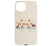 Beagle Mid Century Modern Dog Atomic Stars Quartet Coque pour iPhone 15 Plus
