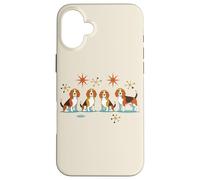 Beagle Mid Century Modern Dog Atomic Stars Quartet Coque pour iPhone 16 Plus