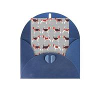 Beagle Patterns Carte de vœux en papier nacré vierge, cartes verticales, enveloppes pour remerciement, invitations