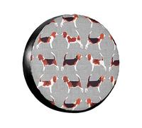 Beagle Patterns Housse de protection de roue de secours imperméable et anti-poussière 35,6 cm 38,1 cm 40,6 cm 43,2 cm