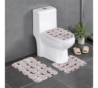 Beagle Patterns Lot de 3 tapis de bain antidérapants en flanelle lavable et absorbant avec tapis de toilette