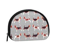 Beagle Patterns Mini porte-monnaie à fermeture éclair, petit organisateur de voyage avec imprimé intégral, tissu polyester durable, pochette compacte pour pièces de monnaie, clés